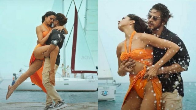 Shahrukh and Deepika in 'Besharam Rang' song scene