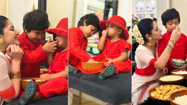 সন্তানদের সাথে খুনসুঁটিতে পরীমনি
